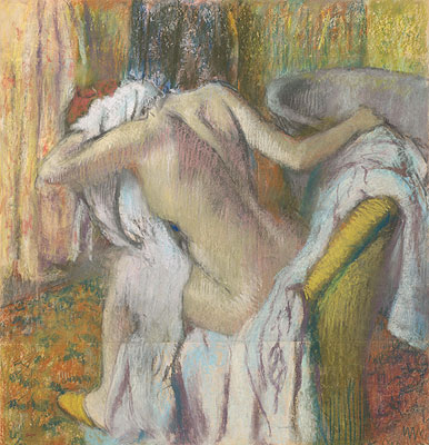 After the Bath, Woman Drying Herself, c.1890/95 | Degas | Painting Reproduction