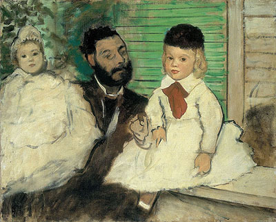 Ludovic Lepic and His Daughters, c.1871 | Degas | Gemälde Reproduktion