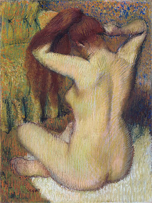 Woman Combing Her Hair, c.1888/90 | Degas | Painting Reproduction