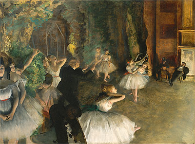 The Rehearsal of the Ballet Onstage, c.1874 | Degas | Painting Reproduction