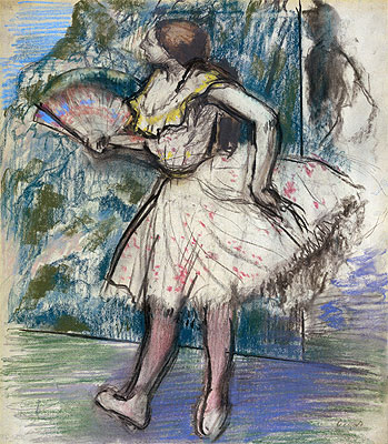 Tänzerin mit einem Fächer, c.1890/95 von Edgar Degas | Gemälde-Reproduktion
