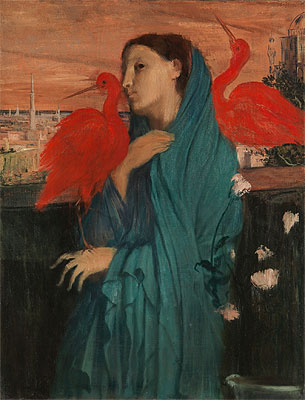 Junge Frau mit Ibis, c.1860/62 von Edgar Degas | Gemälde-Reproduktion