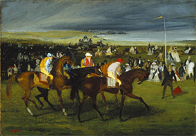 Beim Rennen: Der Start, c.1860/862 von Edgar Degas | Gemälde-Reproduktion
