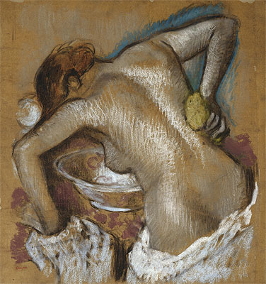 Frau, die sich den Rücken mit einem Schwamm wäscht, c.1888/92 von Edgar Degas | Gemälde-Reproduktion