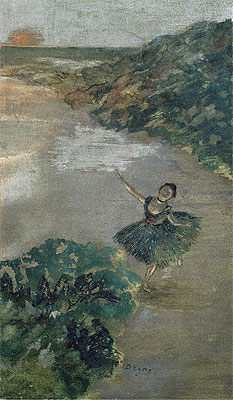 Tänzerin auf der Bühne, c.1879 von Edgar Degas | Gemälde-Reproduktion