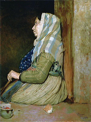 A Roman Beggar Woman, 1857 | Degas | Painting Reproduction