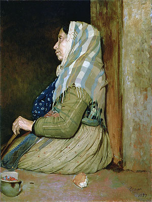 Eine römische Bettlerin, 1857 von Edgar Degas | Gemälde-Reproduktion