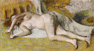 Nach dem Bad, 1885 von Edgar Degas | Gemälde-Reproduktion