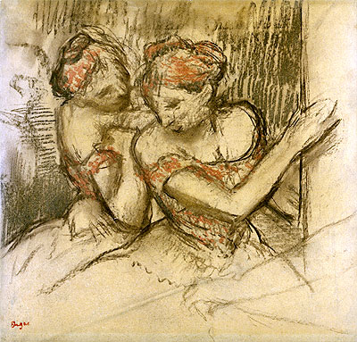 Zwei Tänzerinnen, n.d. von Edgar Degas | Gemälde-Reproduktion