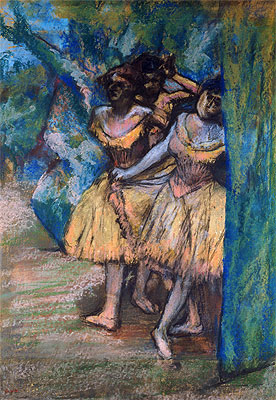 Three Dancers with a Backdrop of Trees and Rocks, c.1904/06 | Edgar Degas | Painting Reproduction