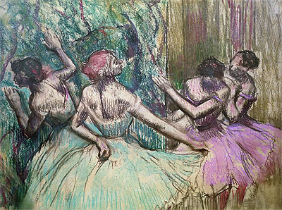 Tänzerinnen in der Kulisse, c.1899 | Edgar Degas