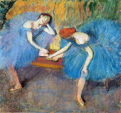 Two Dancers at Rest (Dancers in Blue), c.1898 | Degas | Painting Reproduction