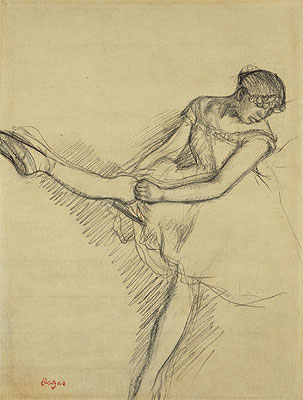 Dancer Seated, Readjusting her Stocking, c.1880 | Degas | Painting Reproduction