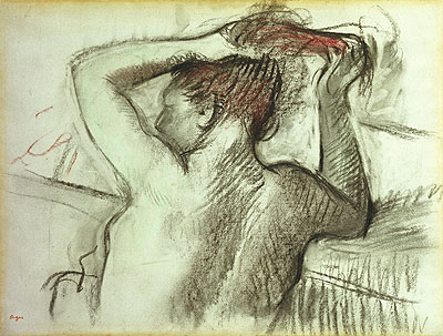 Nude Combing her Hair, n.d. by Edgar Degas | Painting Reproduction