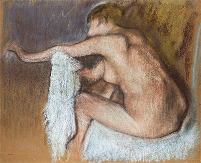 Woman Drying her Arm, c.1884 by Edgar Degas | Painting Reproduction
