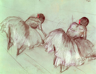 Two Ballet Dancers Resting, undated | Degas | Painting Reproduction