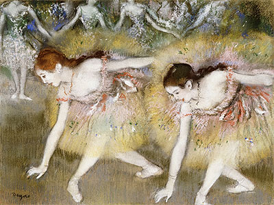 Dancers Bending Down, undated | Degas | Painting Reproduction