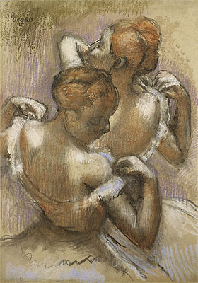 Two Dancers Adjusting their Shoulder Straps | Edgar Degas | Painting Reproduction