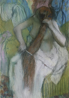 Woman Combing her Hair, c.1887/90 | Degas | Painting Reproduction