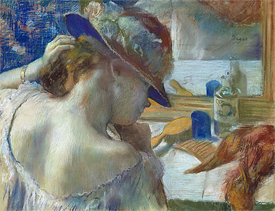 In Front of the Mirror, 1889 | Degas | Painting Reproduction