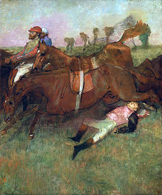 Scene from the Steeplechase: The Fallen Jockey, 1866 | Degas | Painting Reproduction