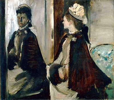 Frau Jeantaud vor einem Spiegel, 1875 | Edgar Degas | Gemälde Reproduktion