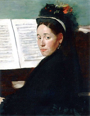 Mademoiselle Dihau au piano, 1869 | Edgar Degas | Gemälde Reproduktion
