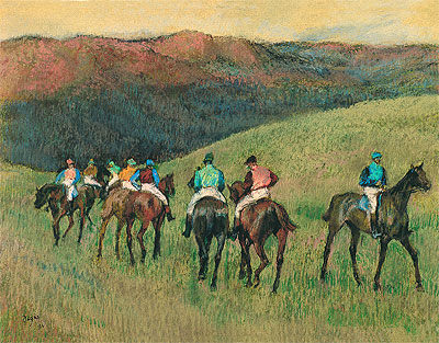Racehorses in a Landscape, 1894 | Edgar Degas | Painting Reproduction