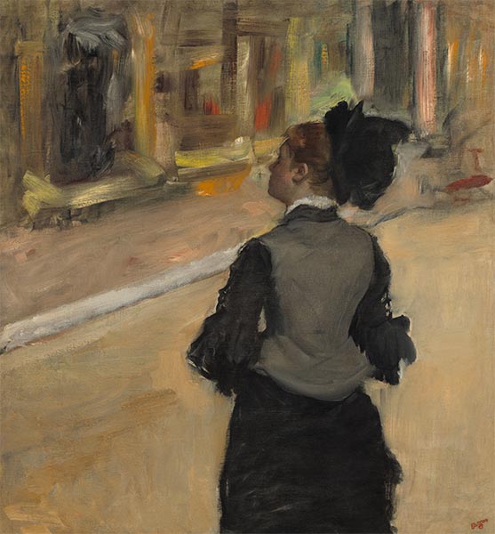 Frau von hinten gesehen (Museumsbesuch) | Edgar Degas | Gemälde Reproduktion