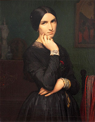 Madame Hippolyte Flandrin, 1846 von Hippolyte Flandrin | Gemälde-Reproduktion