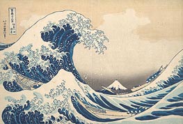 Die Große Welle von Kanagawa, c.1830/32 von Hokusai | Gemälde-Reproduktion