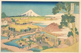 Fuji von den Katakura-Teefeldern in Suruga, 1820 von Hokusai | Gemälde-Reproduktion