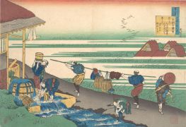 Gedicht von Dainagon Tsunenobu, 1839 von Hokusai | Gemälde-Reproduktion