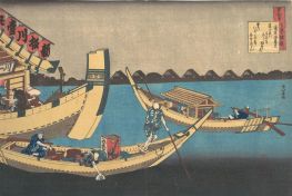 Gedicht von Kiyohara no Fukayabu, 1825 von Hokusai | Gemälde-Reproduktion