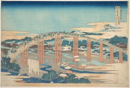 Yahagi-Brücke bei Okazaki auf der Tokaido, 1824 von Hokusai | Gemälde-Reproduktion