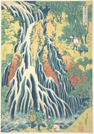 Kirifuri-Wasserfall am Kurokami-Berg in Shimotsuke, 1827 von Hokusai | Gemälde-Reproduktion