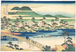 Togetsu-Brücke in Arashiyama in Yamashiro, 1820 von Hokusai | Gemälde-Reproduktion
