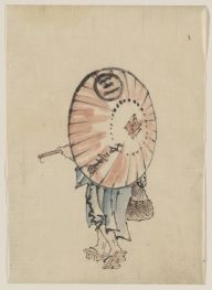 Person mit Regenschirm, n.d von Hokusai | Gemälde-Reproduktion