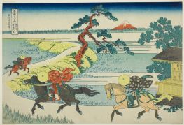 Sekiya-Dorf am Sumida-Fluss, 1831 von Hokusai | Gemälde-Reproduktion