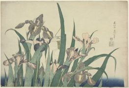 Iris und Heuschrecke, 1833 von Hokusai | Gemälde-Reproduktion