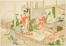 Das Atelier eines Handwerkers, aus dem Album Der ..., 1798 von Hokusai | Gemälde-Reproduktion