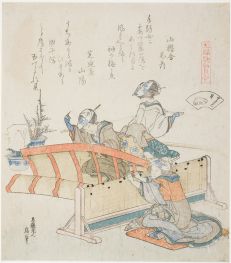 Bambusjalousien herstellen, 1824 von Hokusai | Gemälde-Reproduktion