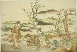 Frühlingsgrün sammeln, 1803 von Hokusai | Gemälde-Reproduktion