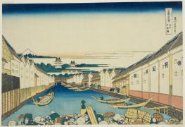 Nihonbashi-Brücke in Edo, 1831 von Hokusai | Gemälde-Reproduktion