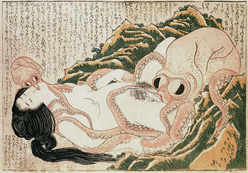 Der Traum der Frau des Fischers, 1814 | Hokusai | Gemälde Reproduktion