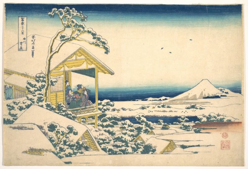 Morning after the Snow at Koishikawa in Edo, 1820 | Hokusai