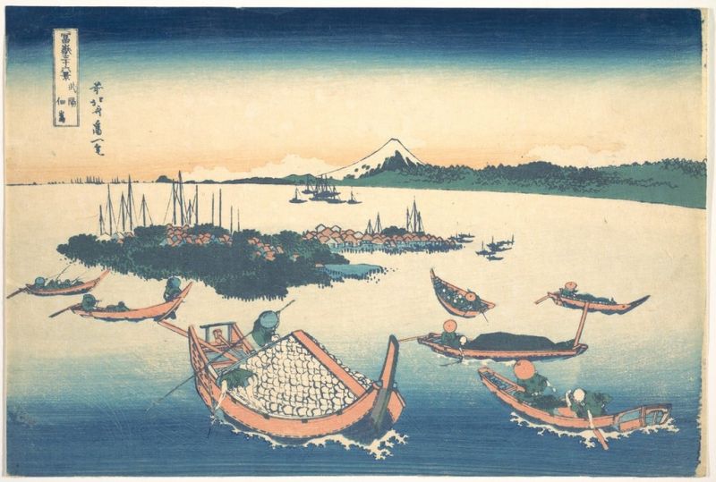 Tsukudajima in Musashi Province, 1830 | Hokusai