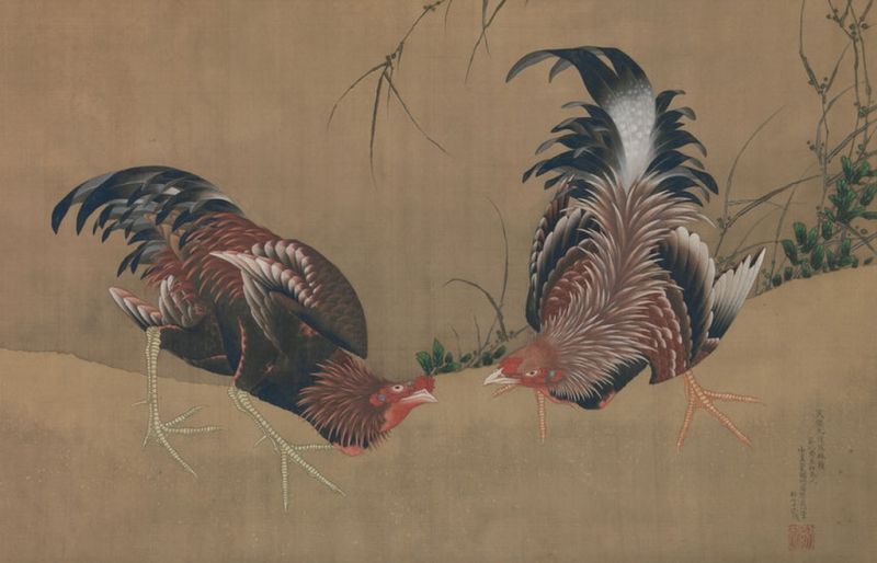 Hokusai | Gamecocks, 1838 Gamecocks, 1838 | Hokusai