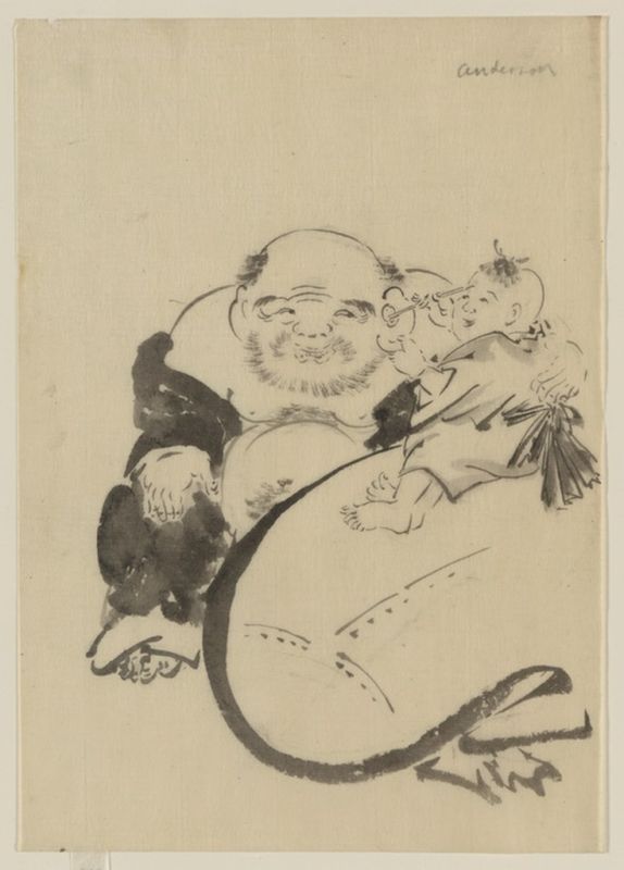 Man and boy, n.d | Hokusai
