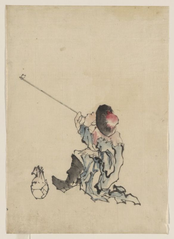Person with a pipe, n.d | Hokusai